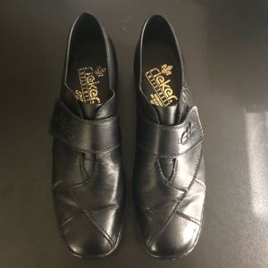 Rieker Black Leather Loafers